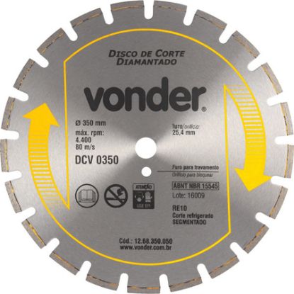 Imagem de DISCO DE CORTE DIAMANTADO  14" 350 X 25MM  P/ CORTE CONCRETO E ASFALTO LINHA DCV 350 