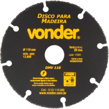 Imagem de DISCO DE CORTE   4" 110 X 20MM P/ CORTE DE MADEIRA E DERIVADOS LINHA DMV 110