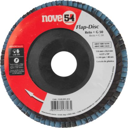 Imagem de DISCO FLAP 4 1/2" 114 X 22MM GRAO 50 C/ COSTADO DE FIBRA RETO P/ DESBASTE E ACABAMENTO 