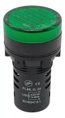 Imagem de SINALIZADOR VERDE COM LENTE DE VIDRO 22MM (C/ ROSCA 25MM)