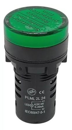 Imagem de SINALIZADOR VERDE COM LENTE DE VIDRO 22MM (C/ ROSCA 25MM)