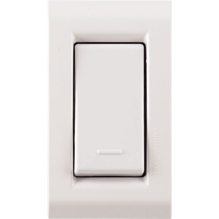 Imagem de CONJUNTO PLACA+1 INTERRUPTOR SIMPLES 10A 250V BRANCO EM TERMOPLASTICO P/ MOVEIS LINHA LIZ