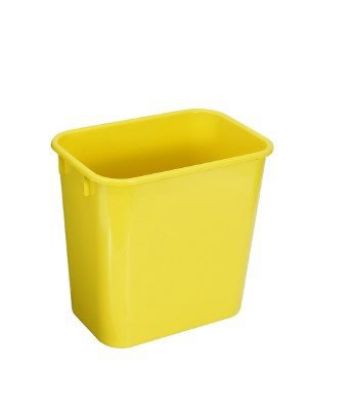 Imagem de LIXEIRA PLASTICA RETANGULAR 12L EMPILHAVEL S/ TAMPA AMARELO