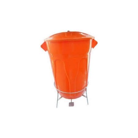 Imagem de LIXEIRA PLASTICA  40L C/ ARMACAO E PEDAL EM ACO CARBONO GALVANIZADO LARANJA