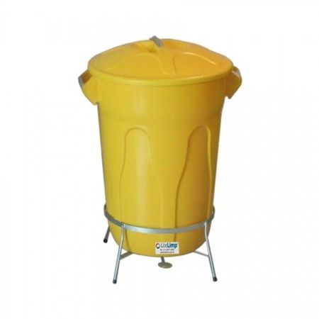 Imagem de LIXEIRA PLASTICA  60L C/ ARMACAO E PEDAL EM ACO CARBONO GALVANIZADO AMARELO