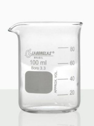 Imagem de BECKER EM VIDRO BOROSILICATO 100ML P/ LABORATORIO C/ BICO