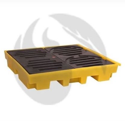 Imagem de PALETE DE CONTENCAO P/ 4 TAMB. 200L 089 1300  X 1340 X 270MM 1200KG AMARELO