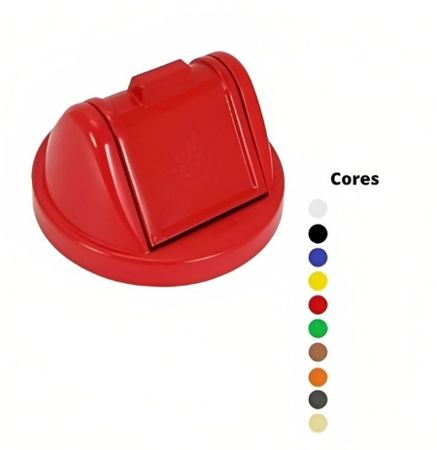 Imagem de TAMPA VAI E VEM PLASTICA 30CM VERMELHO P/ CESTO EB26/EB27