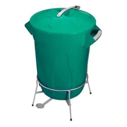 Imagem de LIXEIRA PLASTICA  40L C/ ARMACAO E PEDAL EM ACO CARBONO GALVANIZADO VERDE