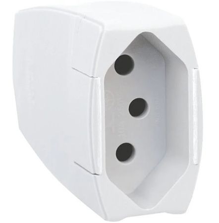 Imagem de PLUGUE FEMEA 2P+T PREDIAL SAIDA AXIAL 10A 250V BRANCO