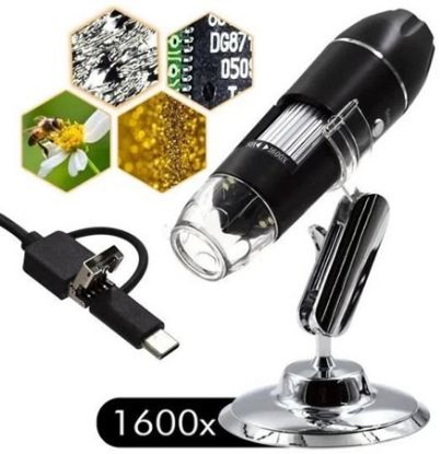 Imagem de MICROSCOPIO DIGITAL USB 1600X CAM 2.0MP PROFISSIONAL ZOOM HD C/ ADAPTADOR 3 EM 1