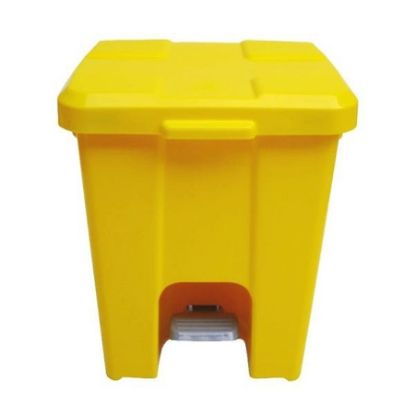 Imagem de LIXEIRA PLASTICA QUADRADA  25L C/ PEDAL  ( C/ 04 UN DESMONTADAS) AMARELO