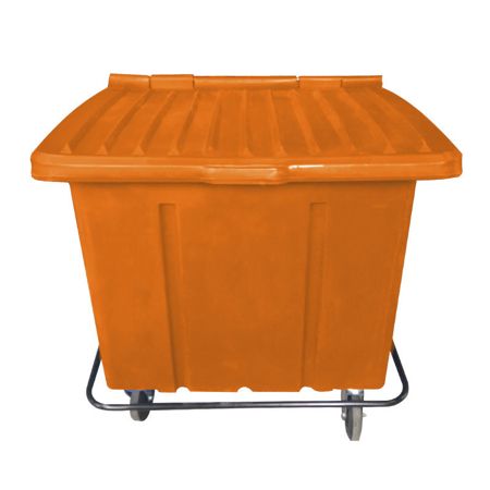 Imagem de CONTENTOR LIXEIRA PLASTICA 1000L C/ PEDAL LARANJA