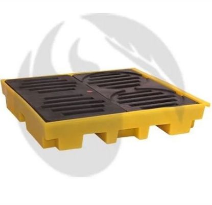 Imagem de PALETE DE CONTENCAO P/ 4 TAMB. 150L 042 1300  1340 X 230MM AMARELO