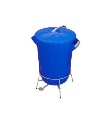 Imagem de LIXEIRA PLASTICA  40L C/ ARMACAO E PEDAL EM ACO CARBONO GALVANIZADO AZUL