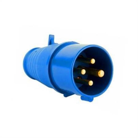 Imagem de PLUGUE DE ENERGIA INDUSTRIAL MACHO TERMOPLASTICO 3 POLOS + TERRA 32A 220/240V AZUL 9H