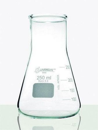 Imagem de FRASCO ERLENMEYER TIPO I CLASSE 1 VIDRO BOROSILICADO 250ML