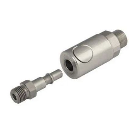 Imagem de NIPLE INOX NPT FEMEA 1/4" C/ RETENCAO ROSCAVEL