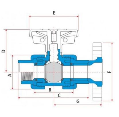 Imagem de VALVULA ESFERA CPVC SCH80 1.1/4" SOLDAVEL/ROSCAVEL