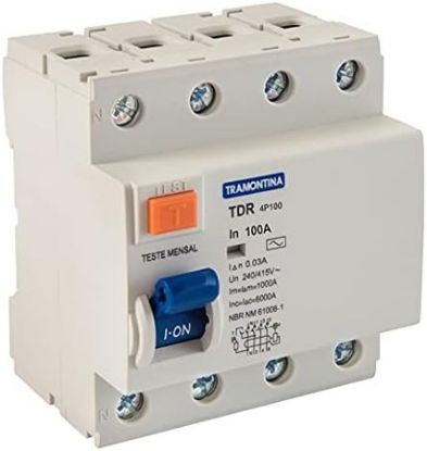 Imagem de INTERRUPTOR TDR-4P 100 AC 3P+N 100A 30MA 6KA