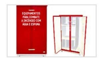 Imagem de ARMARIO P/ EPI 90CM X 152CM X 63CM P/ COMBATE A INCENDIO COM AGUA E ESPUMA 2 PORTAS