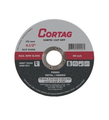 Imagem de DISCO DE CORTE   4 1/2" X 1/8" X 7/8" 115 X 22MM P/ CORTE DE FERRO 