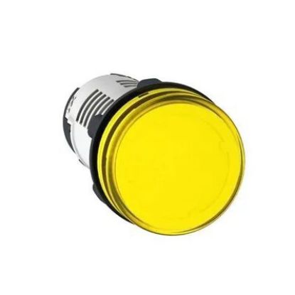 Imagem de SINALEIRO 22MM REDONDO AMARELO C/ SINALIZADOR DE 7 LEDS E LENTE