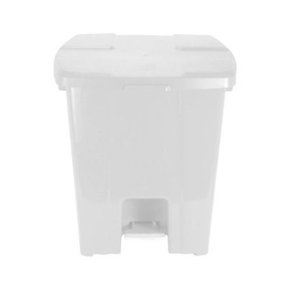 Imagem de LIXEIRA PLASTICA QUADRADA  30L C/ PEDAL BRANCO