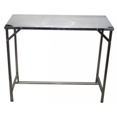 Imagem de MESA AUXILIAR EM ACO INOX AISI 304 C/ 1 PLANO C/ RODAS 40CM X 40CM X 80CM