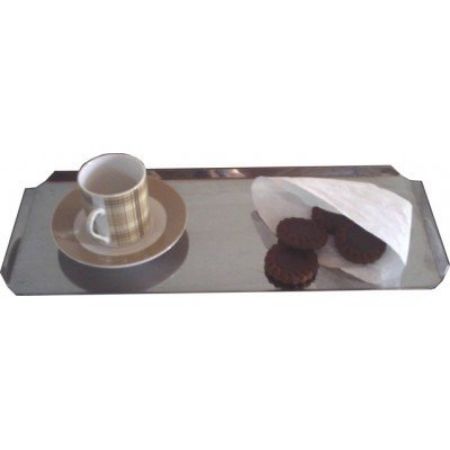 Imagem de BANDEJA DE CAFEZINHO EM ACO INOX 15CM X 35CM