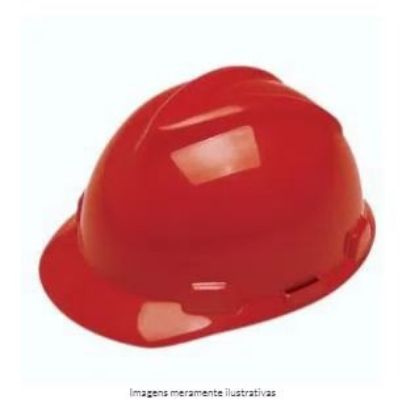 Imagem de CAPACETE ABA FRONTAL V-GARD CLASSE B CATRACA S/ JUGULAR VERMELHO C/ LOG