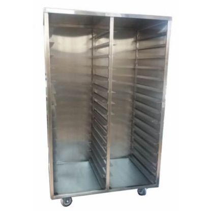 Imagem de CARRINHO DE TRANSPORTE DE BANDEJAS EM ACO INOX C/ 30 NIVEIS 75CM X 55CM X 120CM