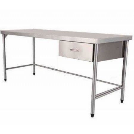 Imagem de MESA / BANCADA EM ACO INOX C/ 1 GAVETA 120CM X 70CM X 85CM