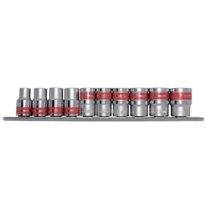 Imagem de JOGO DE SOQUETES SEXTAVADO 8-19MM  CRV ENCAIXE 3/8", 10 PCS MASTER