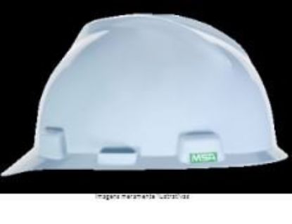 Imagem de CAPACETE ABA FRONTAL V-GARD500 CLASSE A SISTEMA DE VENTILACAO CATRACA C/ JUGULAR BRANCO C/ LOG