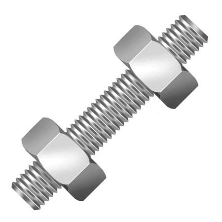 Imagem de PARAFUSO ESTOJO 5/8 X 6” - COM 2 PORCA PES. E COM 2 ARRUELAS EM ACO INOX 316