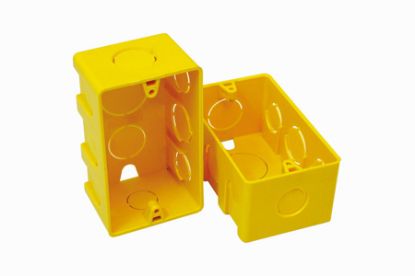 Imagem de CAIXA DE LUZ EM PVC P/ ALVENARIA AMARELO/VIRGEM 4 X 4"