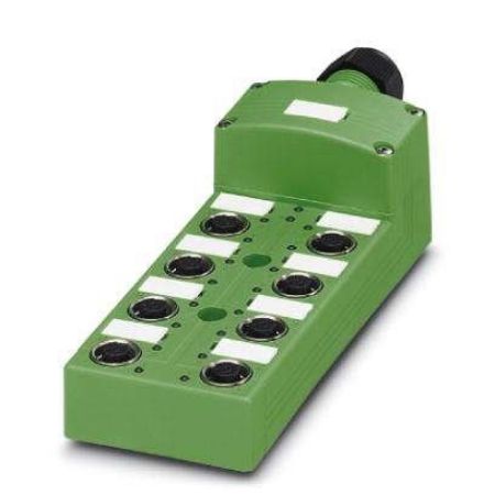 Imagem de CAIXA DE DISTRIBUICAO DE SENSORES M12 4P E8 IP-65 / IP-67 VERDE