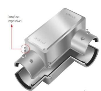 Imagem de CONDULETE EM ALUMINIO TIPO X 3/4" BIPARTIDO S/ ROSCA E PINTURA