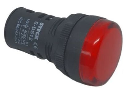 Imagem de SINALEIRO REDONDO PLASTICO VERMELHO 22MM 12V LED 