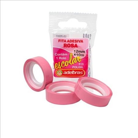 Imagem de FITA ADESIVA POLISIL ROSA 12MM X 10M