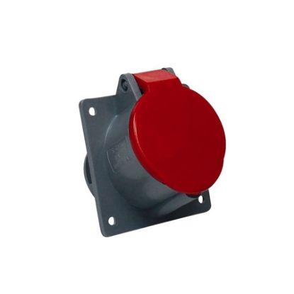 Imagem de TOMADA INDUSTRIAL DE EMBUTIR FEMEA 3P + N + T 32A 440V VERMELHO