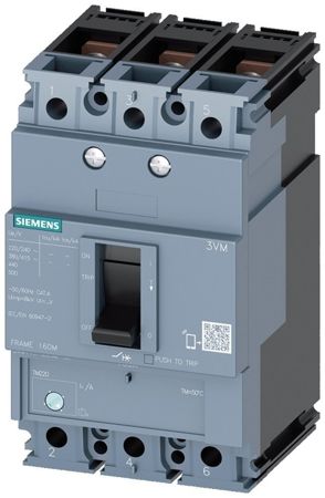 Imagem de DISJUNTOR CAIXA MOLDADA TRIPOLAR TERMOMAGNETICO FIXO 415VCA 160A 36KA 