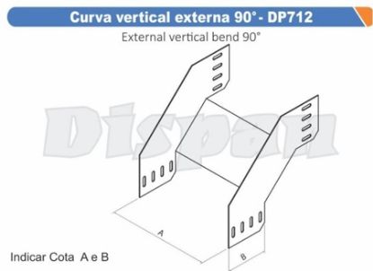 Imagem de CURVA ELETROCALHA VERTICAL EXTERNA 90G PERFURADA PZ U CH22 50 X 50MM