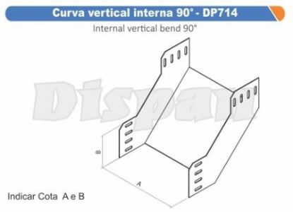 Imagem de CURVA ELETROCALHA VERTICAL INTERNA 90G PERFURADA PZ U CH22 50 X 50MM