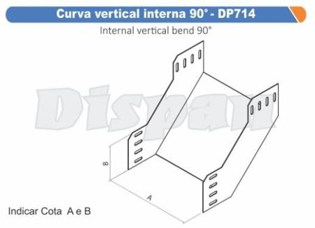 Imagem de CURVA ELETROCALHA VERTICAL INTERNA 90G PERFURADA PZ U CH22 50 X 50MM