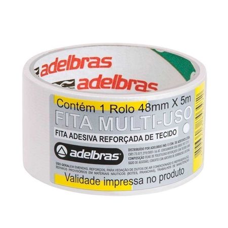 Imagem de FITA ADESIVA MULTIUSO TIPO SILVER TAPE 48MM X 5M BRANCA