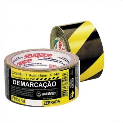 Imagem de FITA ADESIVA A PVC 48MM X 14M AMARELA/PRETA