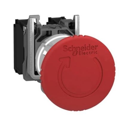 Imagem de BOTAO COGUMELO METALICO GIRATORIO 40MM VERMELHO 22MM 1NA+1NF 